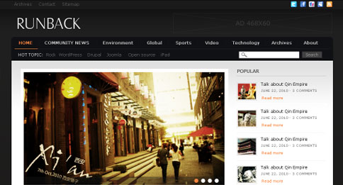 wordpress cms主题：Runback主题