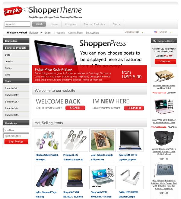 超强wordpress网店主题VIP ShopperPress