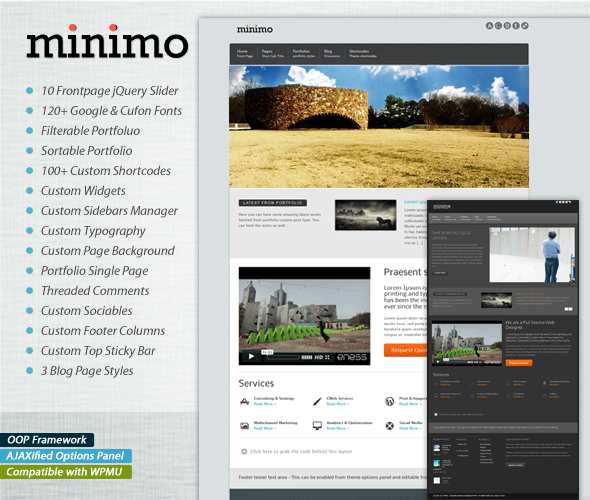 wordpress主题Minimo:企业/公司/作品集主题