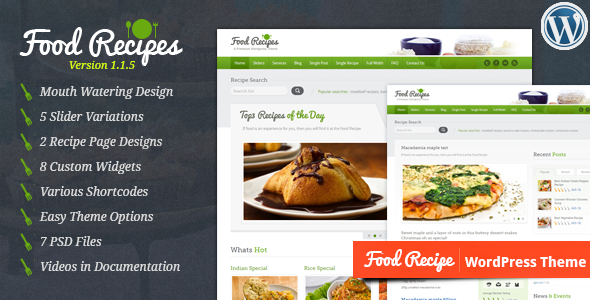 最漂亮的wordpress食谱主题:Food Recipes