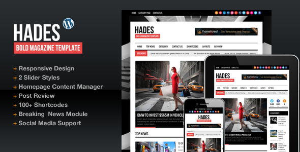 wordpress CMS主题Hades Bold适合新闻杂志