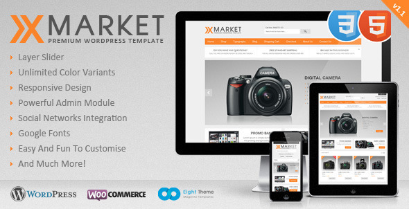 wordpress网店主题模板XMarket:V1.1