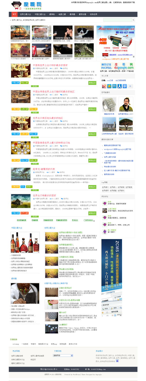 wordpress cms主题dugoogle v1.1:小清新