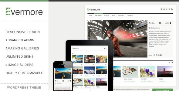 wordpress企业主题Evermore v1.05:清新风格