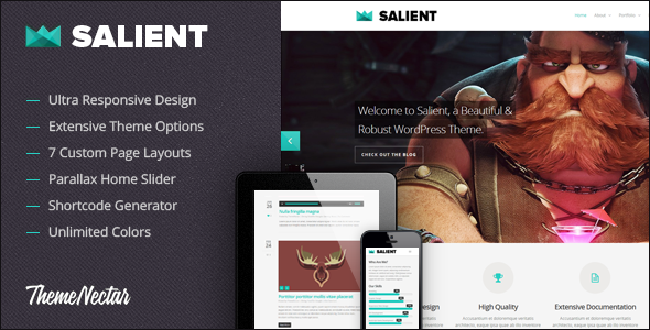 wordpress企业主题Salient v1.3:自适性主题