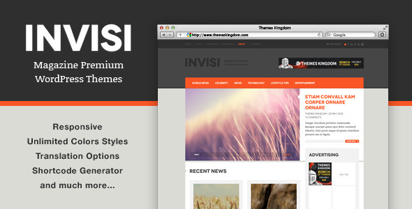 wordpress博客主题Invisi:自适性新闻主题