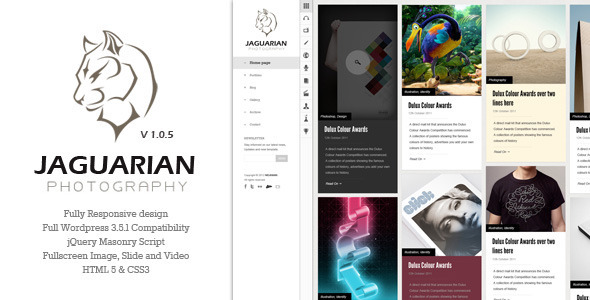 wordpress作品集主题Jaguarian v1.06适合分享图片