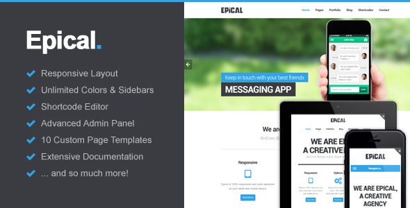 Epical v1.3- 企业和作品集WordPress主题