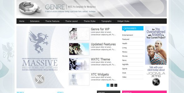 Genre v1.0-轻巧的wordpress CMS主题