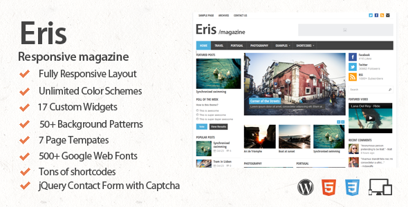 Eris v1.0.4- 自适性WordPress杂志主题