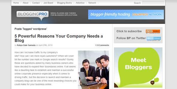 Wordpress tutorials BloggingPro 