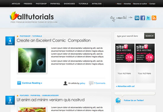 alltutorials 21 Free Premium WordPress Themes to Impress