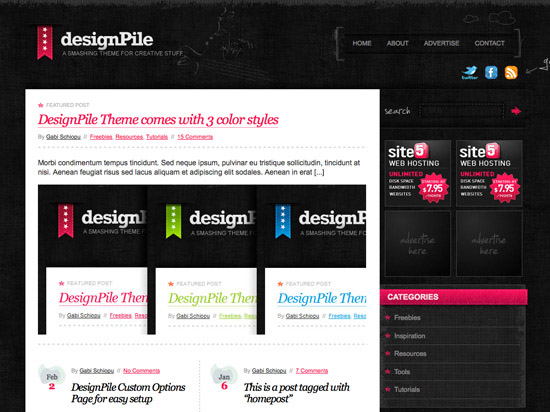 designpile 21 Free Premium WordPress Themes to Impress
