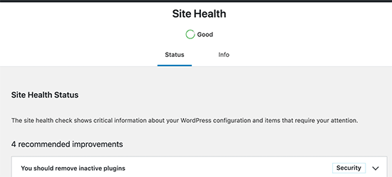 WordPress 5.3中的网站健康评分