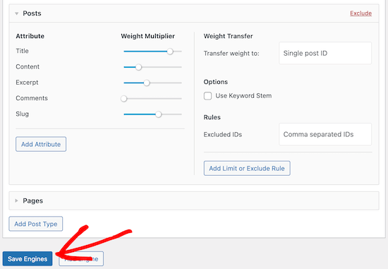 SearchWP保存搜索引擎