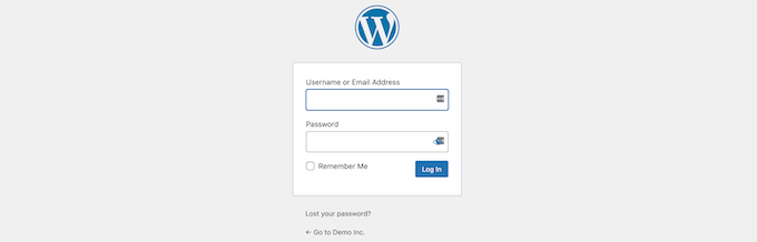 标准 WordPress 登录屏幕示例 标准 WordPress 登录屏幕示例