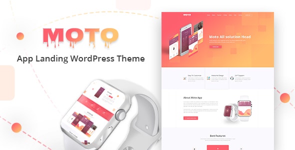 Moto v1.1.9- App着陆页面WordPress Theme