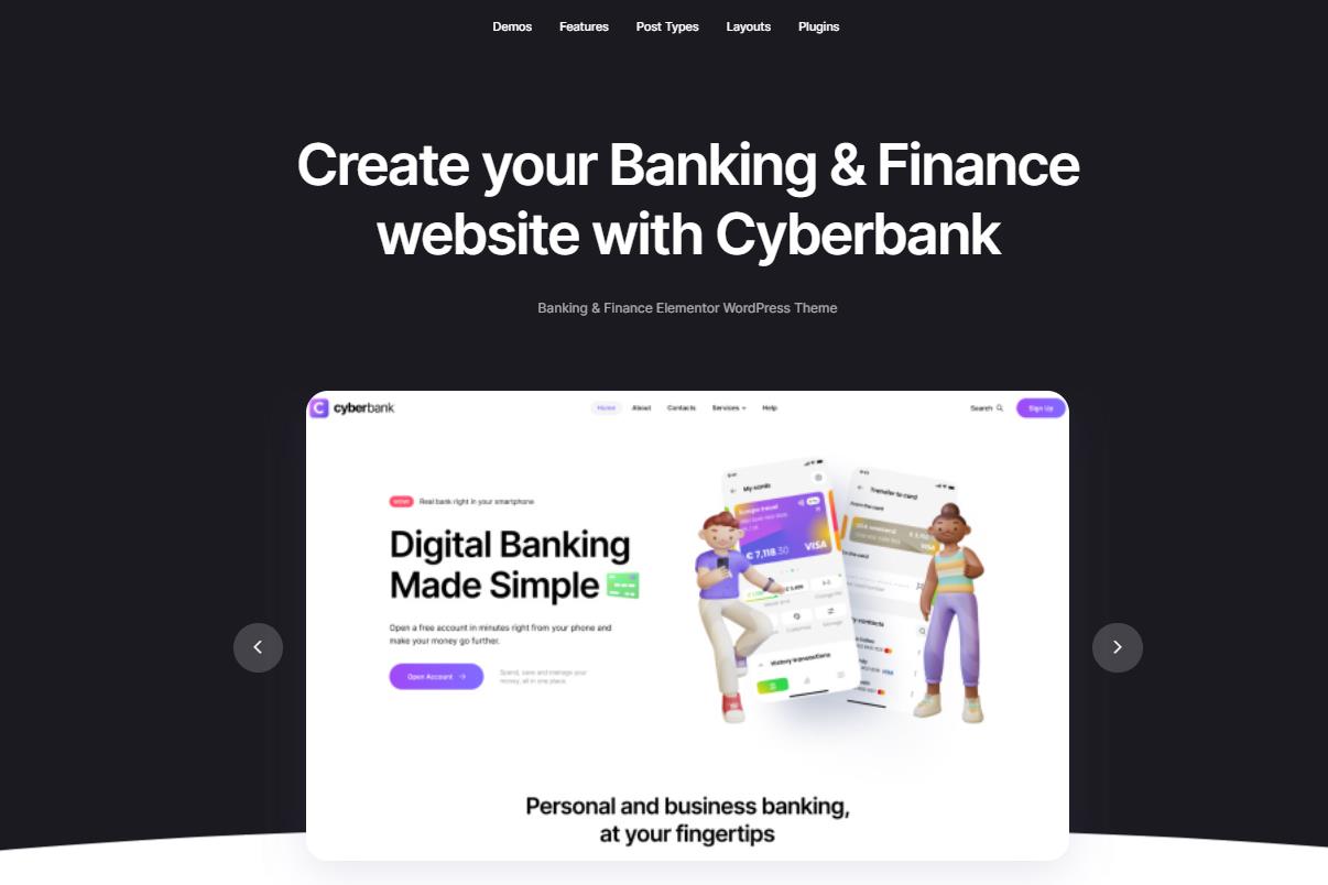 Cyber​​bank v1.0.1- 商业和金融 WordPress 主题