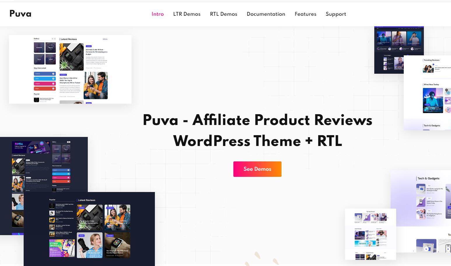 Puva v1.6.0- 在线博客 & Affiliate 产品评价 WordPress 主题