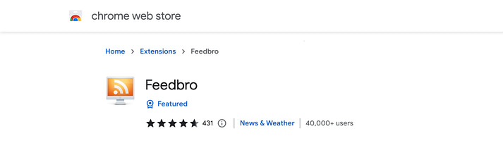 如何使用 Feedbro Chrome 扩展程序查找网站的 RSS 提要。
