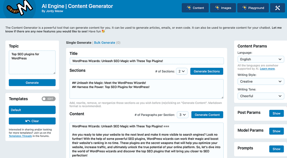 How to use ChatGPT for blogging by integrating it with AI Engine.