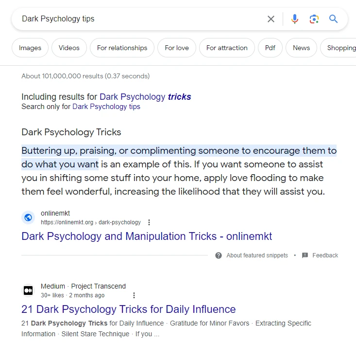 搜索关键词Dark Psychology tips