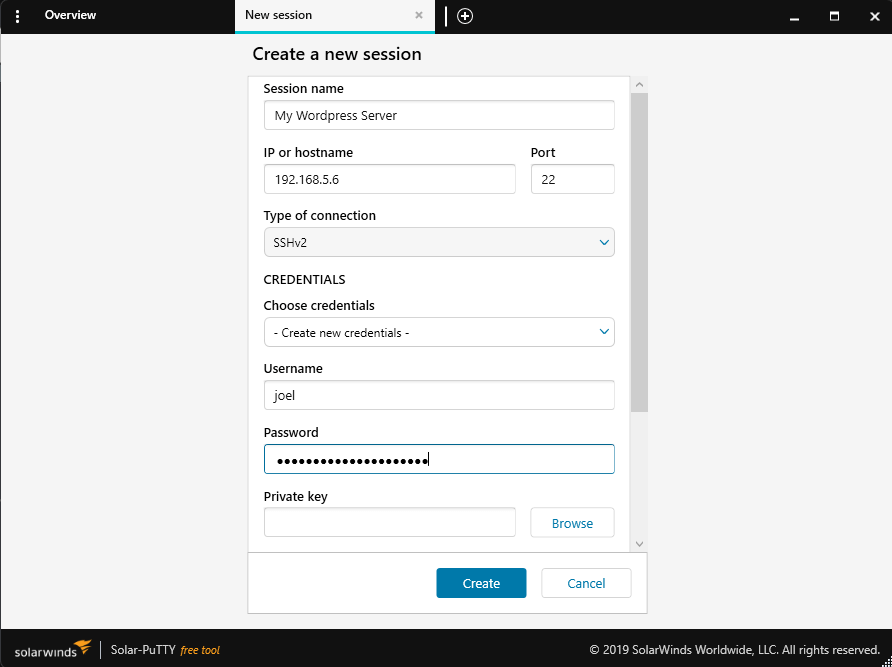 putty-ssh-wordpress-server-connection