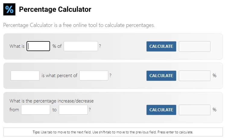 Percentage Calculator & Photo